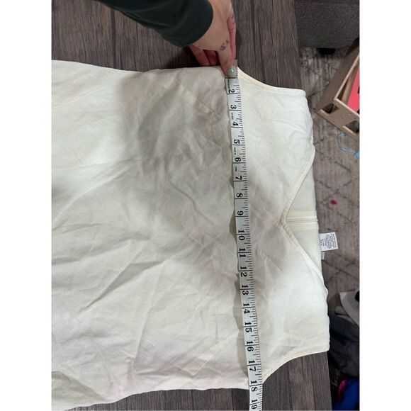 Vintage Spiegel White Linen Sleeveless Mini Dress Zipper Back Coastal Size 14 - Picture 10 of 11